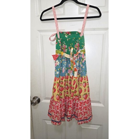 Matilda Jane Girls Multicolor Floral & Strawberry Patchwork Sundress Polka Dot S - Picture 3 of 8